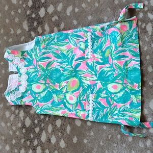 Lilly pulitzer girls avocado dress size 4 neon